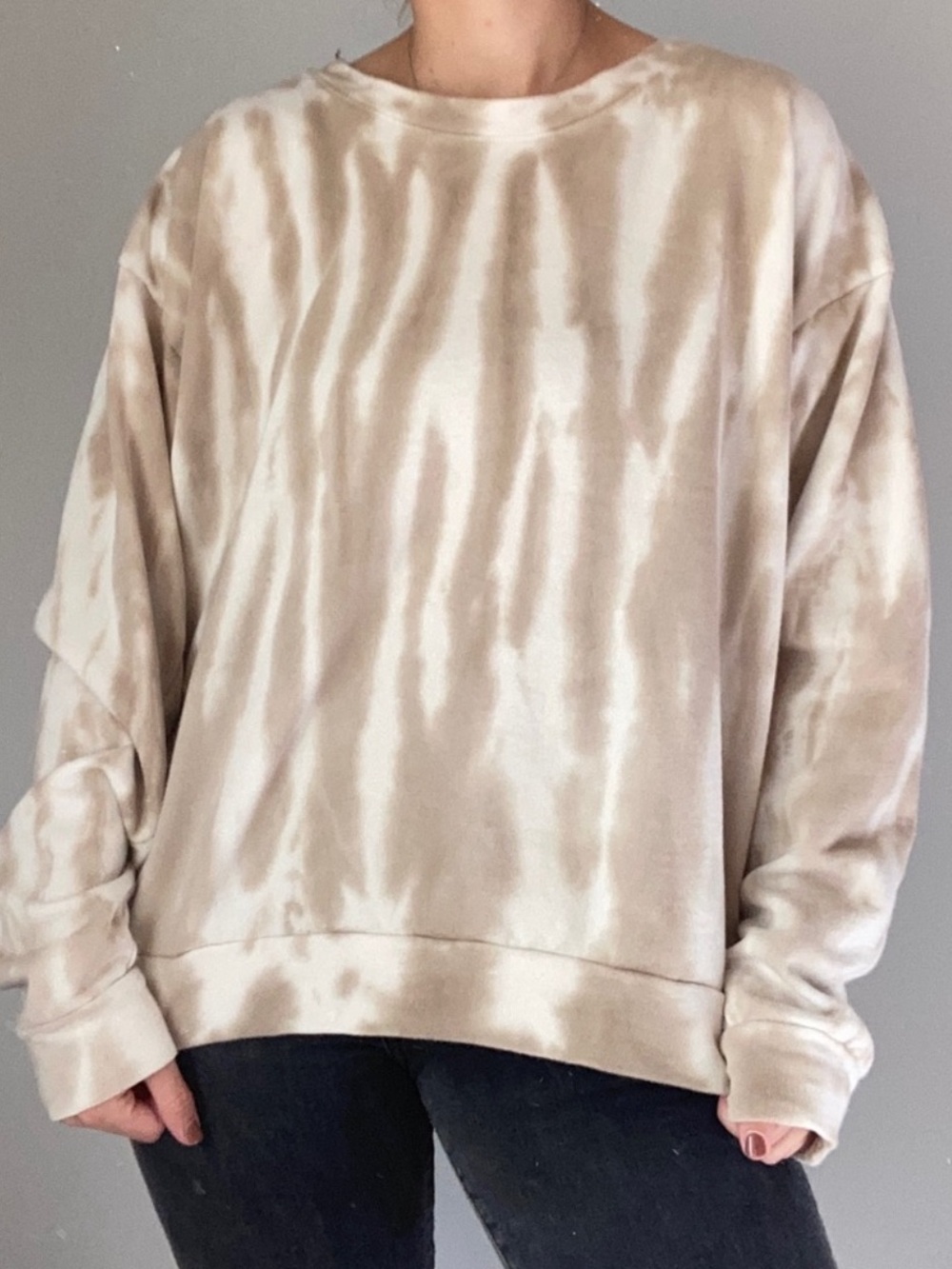 Wild Fable Brown + White Cloud Tie Dye Crewneck Sweatshirt